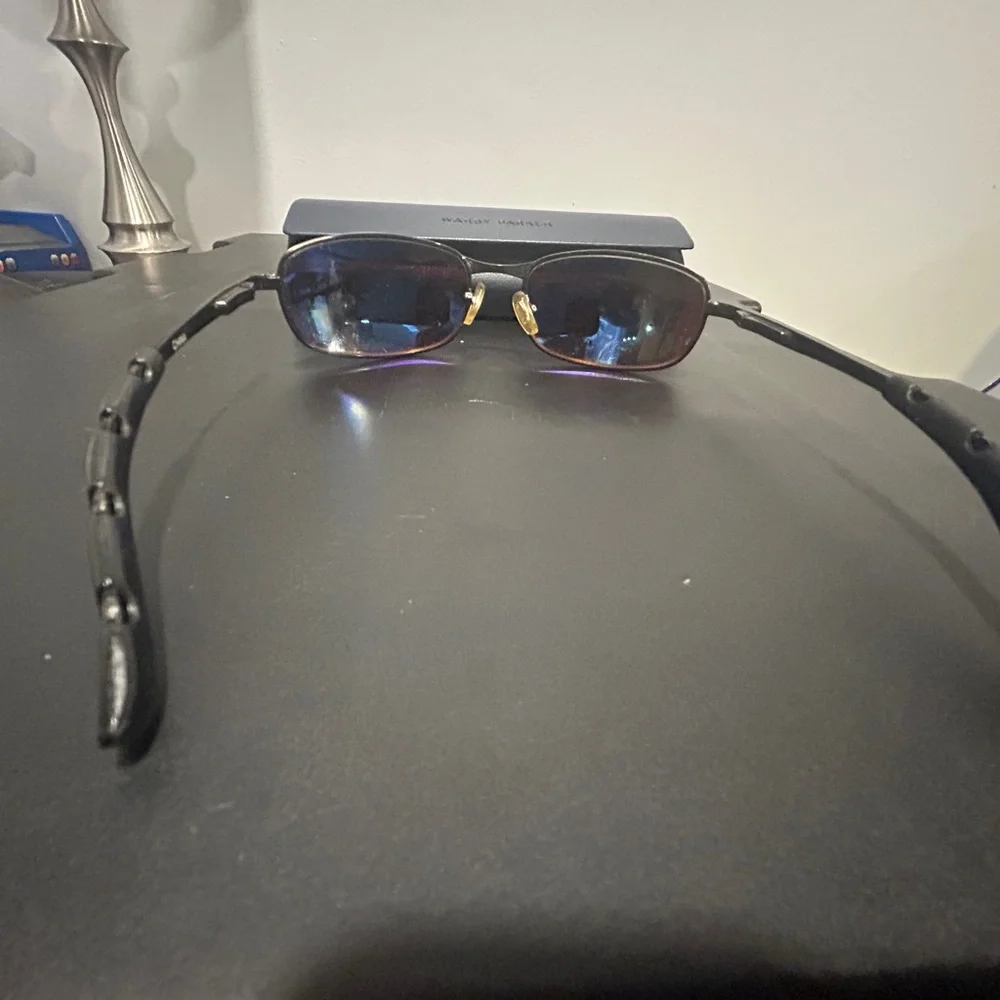 Gun Metal sunglasses brown lens with Warby Parker hard case